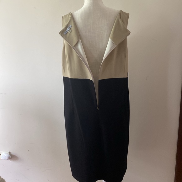 Danny and Nicole woman’s 2 pcs plus jacket / dress zing zag design back, tan - Picture 7 of 17